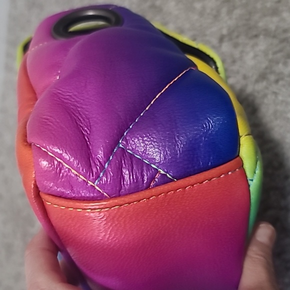 Kurt Geiger London Kensington Quilted Leather Shoulder Bag Clutch Rainbow Bag - Picture 7 of 16